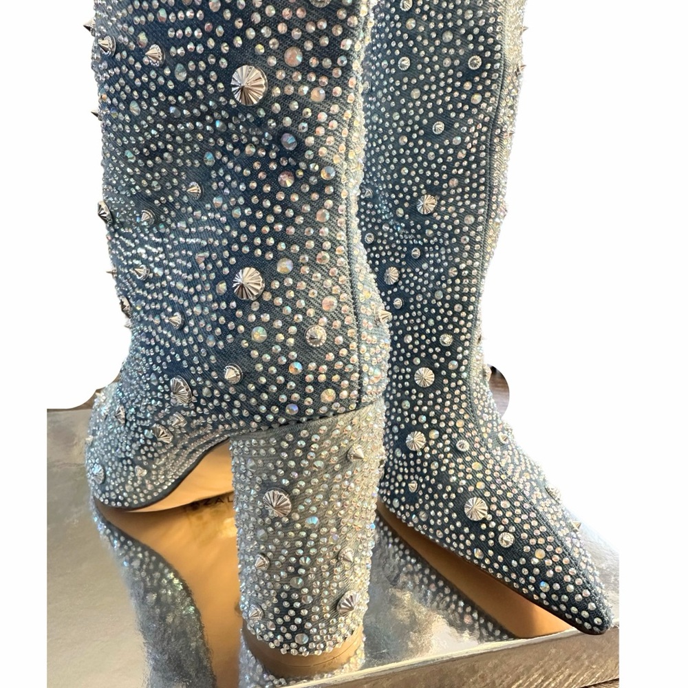 Azalea Wang Admiral denim boots - 8.5